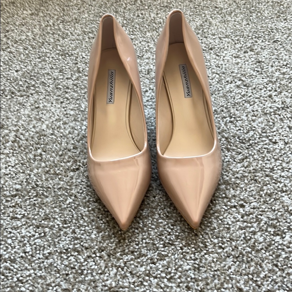 Nude Leather Pumps
